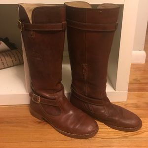 Coach 'Whitley' tall leather riding/moto boots